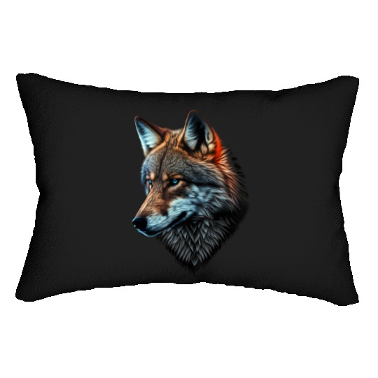 Wolf Portrait Animal Print Lumbar Pillows