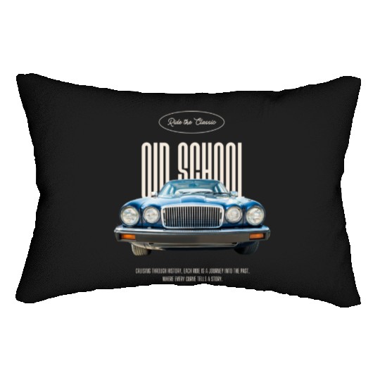 old school muscle car Lumbar Pillows