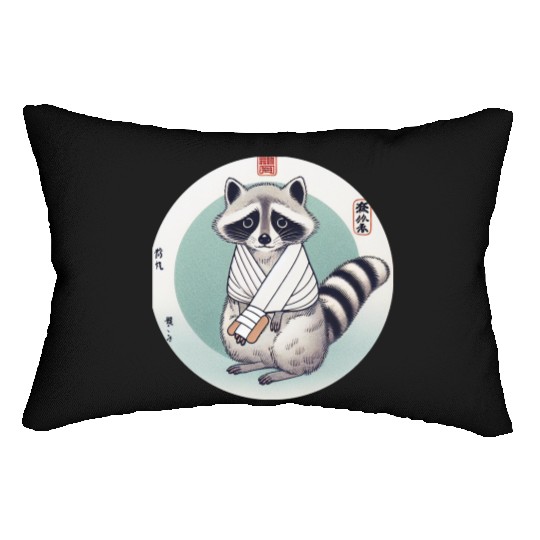 Raccoon with bandage Lumbar Pillows for men and women