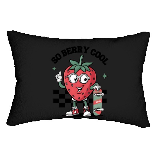 Groovy So Berry Cool Fruit Lover Strawberry Lumbar Pillows