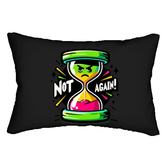 Angry Hourglass Not Again Lime Green Trendy Colors Lumbar Pillows