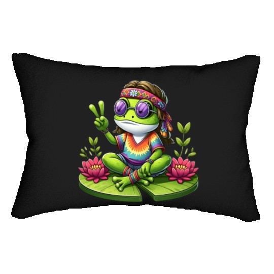Sweet Flowers Frog Lumbar Pillows