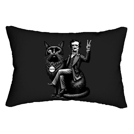 Edgar Allan Poe Riding Lumbar Pillows