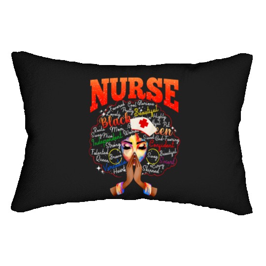 Black Nurse History BLM Afro Lumbar Pillows