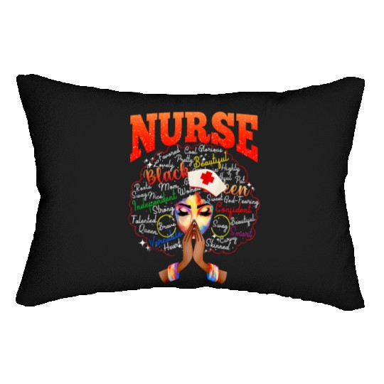 Black Nurse History BLM Afro Lumbar Pillows