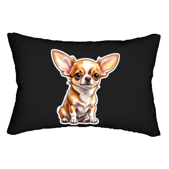 Chihuahua Watercolor Lumbar Pillows