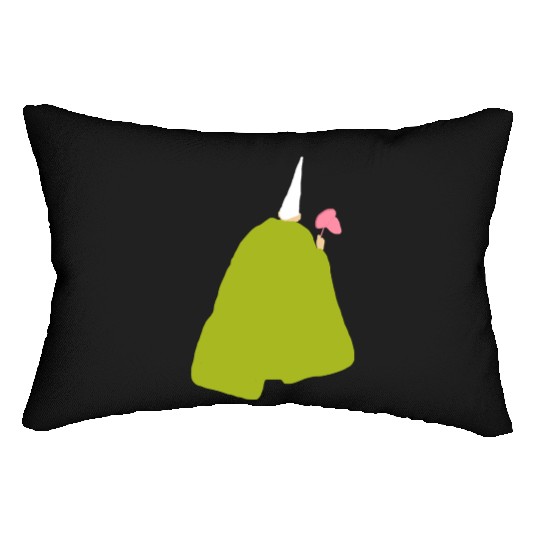 Crawly Gnome Tiny Green Wizard, Funny Green Gnome Lumbar Pillows