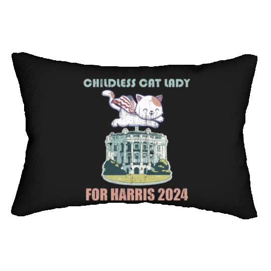 Childless cat lady for Harris 2024 Lumbar Pillows