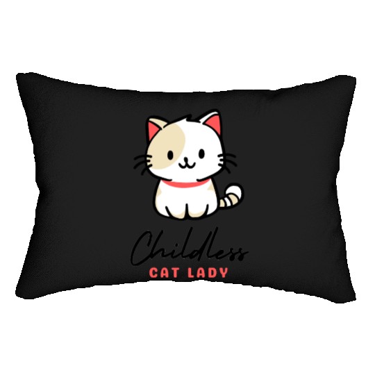 Childless Cat Lady, cat-loving lifestyle Lumbar Pillows