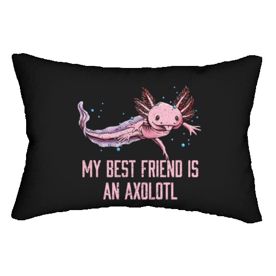My Friend Is Axolotl Salamander Animal Lover Axolo Lumbar Pillows