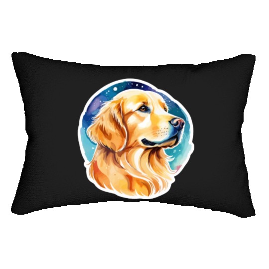 Golden Retriever Watercolor Lumbar Pillows