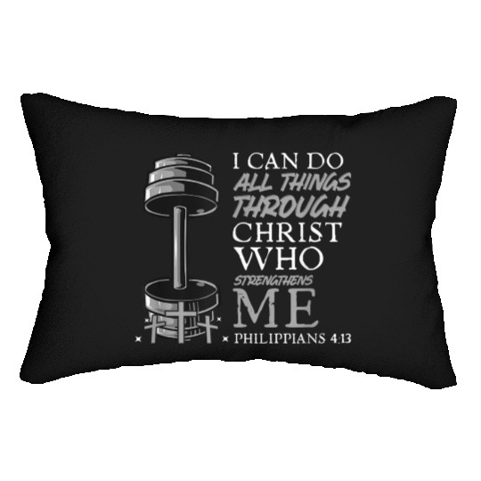 Weightlifter Christian Bible Verse Lumbar Pillows