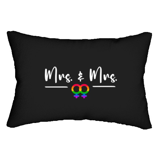 Gay Lesbian LGBT Wedding for Mr and Mrs Honeymoon Lumbar Pillows