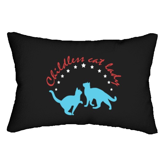 Vintage And Retro Funny Childless Cat Lady Lumbar Pillows
