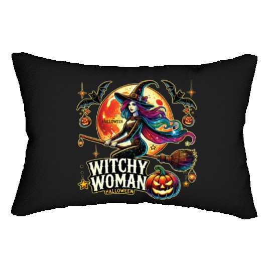 Couple Halloween Husband Witchy Woman Halloween Lumbar Pillows