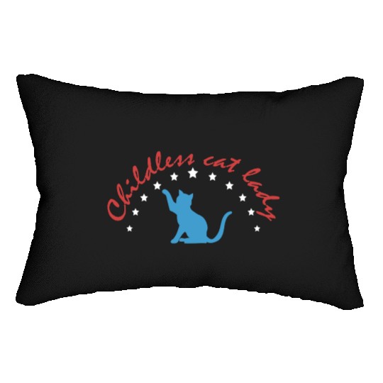 Vintage And Retro Funny Childless Cat Lady Lumbar Pillows