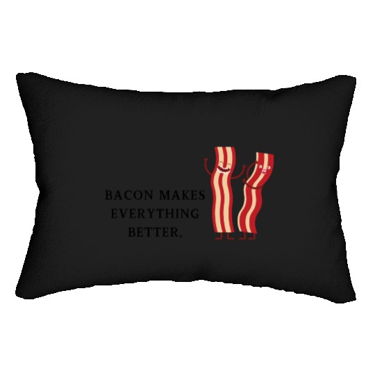 Bacon Bliss: Humor Meets Breakfast Art Lumbar Pillows
