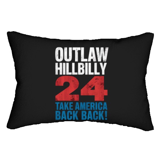 Trump Vance 2024 Outlaw Hillbilly US Flag Vintage Lumbar Pillows