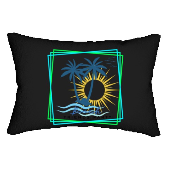 Beach Friends Party: Sun, Fun, and Good Times. Lumbar Pillows