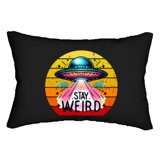 Stay Weird Alien Lumbar Pillows
