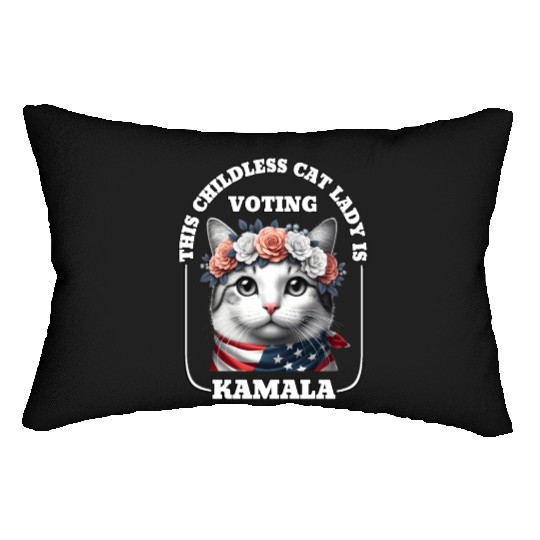 This childless cat lady is voting Kamala Harris Lumbar Pillows