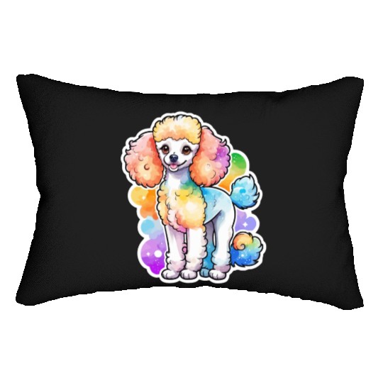Poodle Watercolor Lumbar Pillows