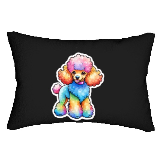 Poodle Watercolor Lumbar Pillows