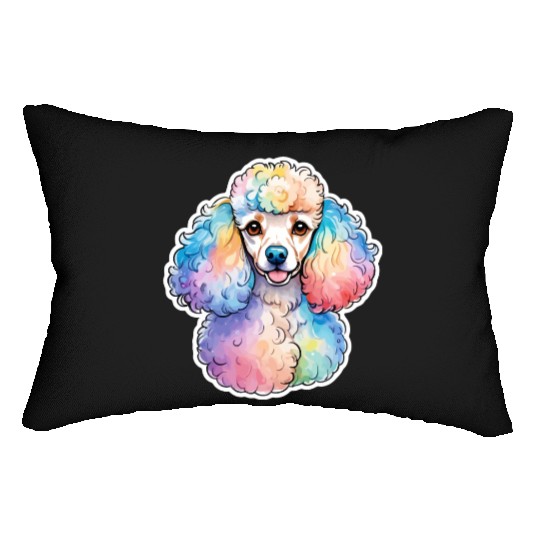 Poodle Watercolor Lumbar Pillows