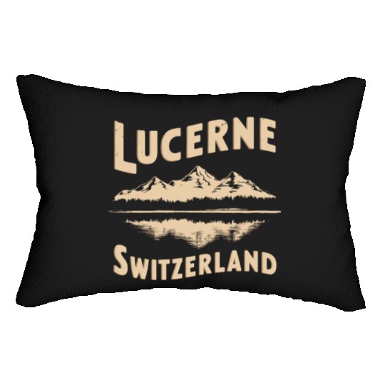 Lucerne Souvenir Switzerland Mountains Reflection Lumbar Pillows