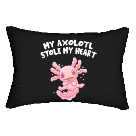 My Axolotl Stole My Heart Animal Lover Salamander Lumbar Pillows
