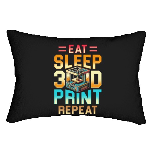 3D Engineer Eat Sleep 3D Print Repeat Lumbar Pillows
