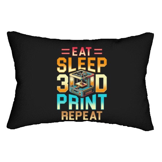 3D Engineer Eat Sleep 3D Print Repeat Lumbar Pillows