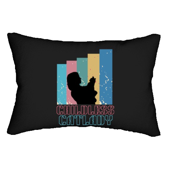 Childless cat lady Lumbar Pillows