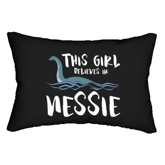 Girl Believes In Nessie Loch Ness Cryptid Lumbar Pillows