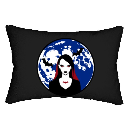 Scary Vampire Lady Halloween Lumbar Pillows girls women