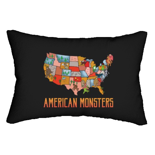 American Monsters Cryptid Monsters Myth Creatures Lumbar Pillows