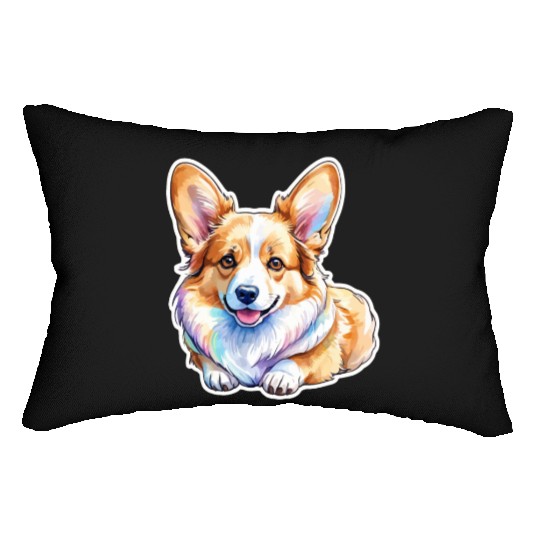 Pembroke Welsh Corgi Watercolor Lumbar Pillows