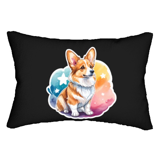 Pembroke Welsh Corgi Watercolor Lumbar Pillows