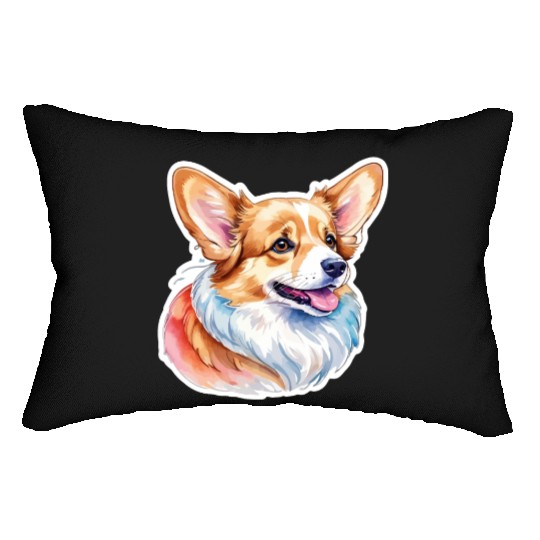 Pembroke Welsh Corgi Watercolor Lumbar Pillows
