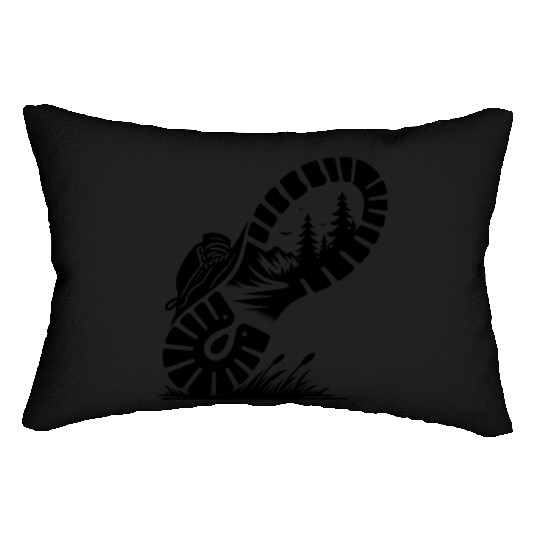 Hiking Boots With Natural Tread For Hikers Lumbar Pillows