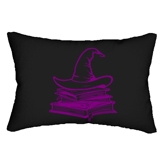 Wizard Hat On Stack Of Books - Back to School Lumbar Pillows