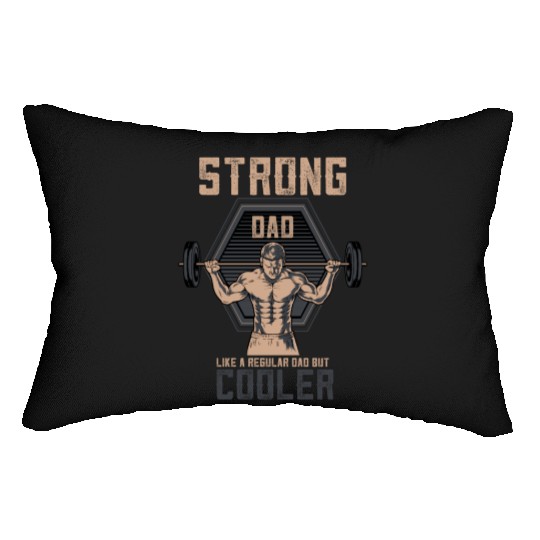 Funny Vintage Gym Dad Workout Weight Lifting Lumbar Pillows