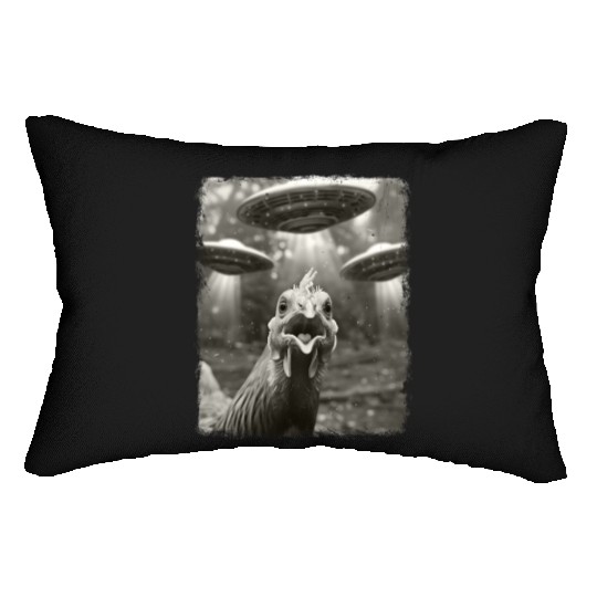 Chicken Farm Farmer UFO Alien Extraterrestrial Sel Lumbar Pillows