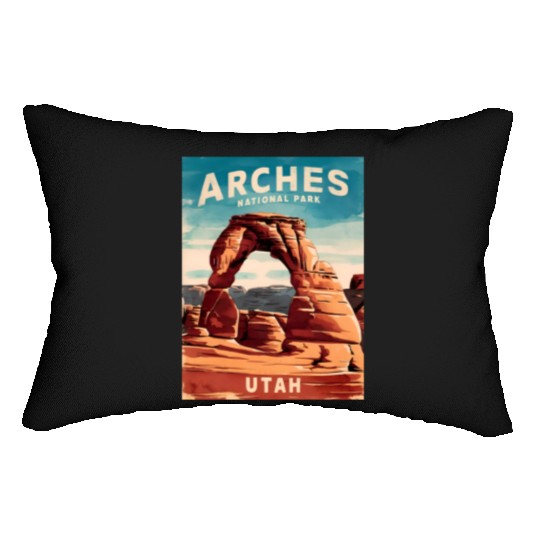 Vintage Travel Arches National Park Utah Landscape Lumbar Pillows