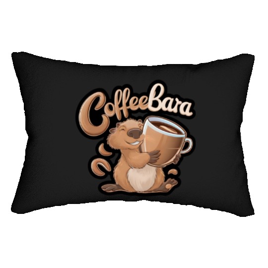Coffeebara Capybara Coffedrinker Lumbar Pillows
