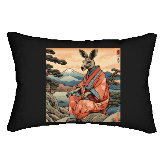 Retro Kangaroo Prank Design Lumbar Pillows
