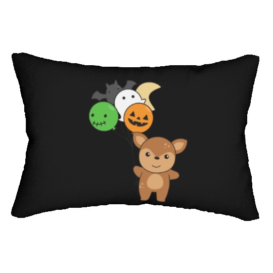 Deer Halloween Balloons Kids Cute Animals Lumbar Pillows