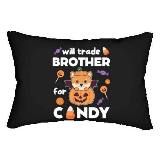 Shiba Inu Halloween Trade Brother For Candy Lumbar Pillows