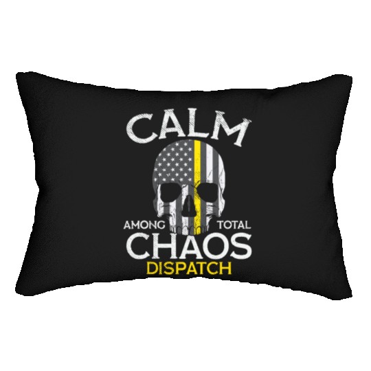 Calm Among Total Chaos 911 Dispatcher US Flag Lumbar Pillows
