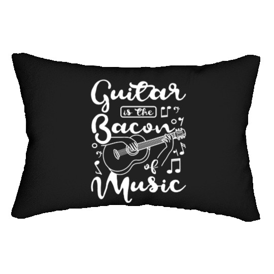 Guitar is the bacon of music Lumbar Pillows